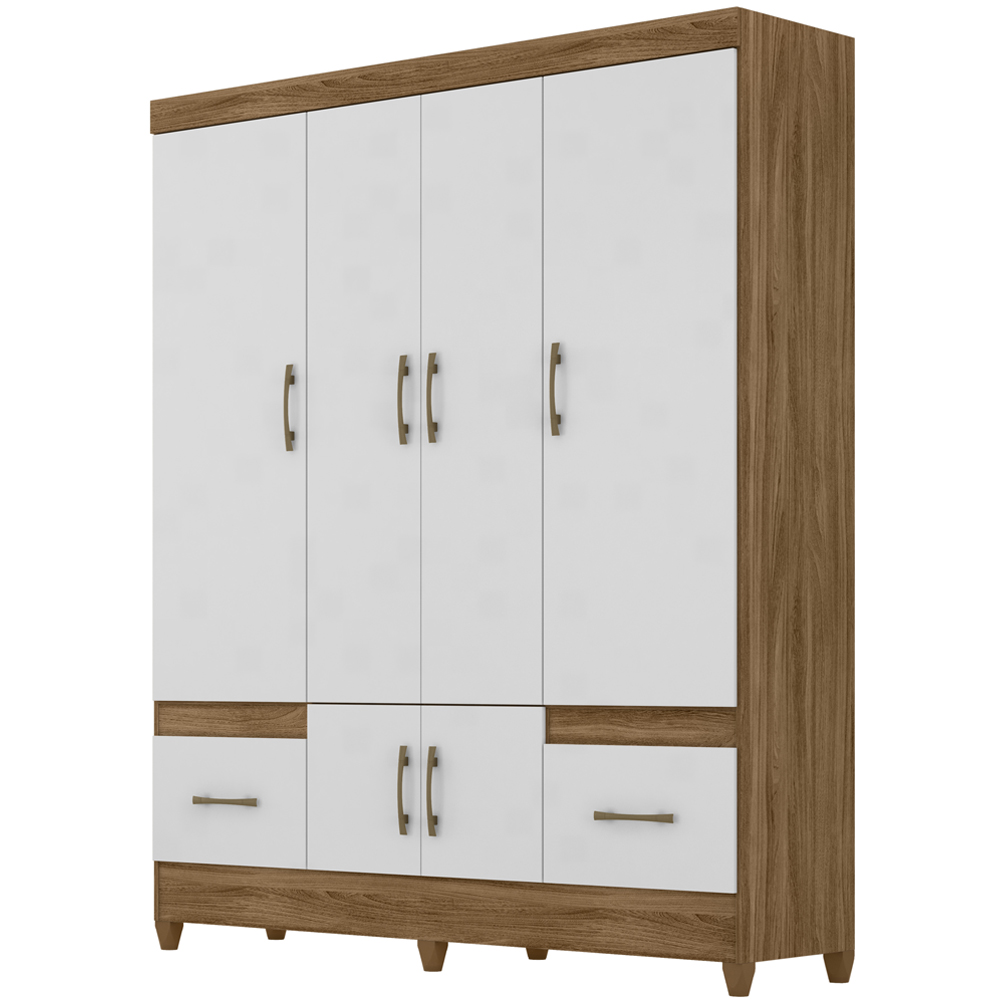 Guarda Roupa Casal 6 Portas 9120 Naturale Branco Moval