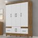 Guarda Roupa Casal 6 Portas 9120 Naturale Branco Moval