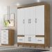 Guarda Roupa Casal 6 Portas 9120 Naturale Branco Moval