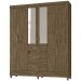 Guarda Roupa Casal 6 Portas Com Espelho 8683 Castanho Wood Moval