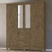 Guarda Roupa Casal 6 Portas Com Espelho 8683 Castanho Wood Moval