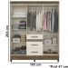 Guarda Roupa Casal 6 Portas Com Espelho 8683 Castanho Wood Off White Moval
