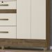 Guarda Roupa Casal 6 Portas Com Espelho 8683 Castanho Wood Off White Moval