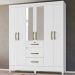 Guarda Roupa Casal 6 Portas Com Espelho 8684 Branco Moval