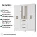 Guarda Roupa Casal 6 Portas Com Espelho 8684 Branco Moval