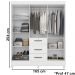 Guarda Roupa Casal 6 Portas Com Espelho 8684 Branco Moval
