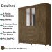 Guarda Roupa Casal 6 Portas Com Espelho 8963 Castanho Wood Moval