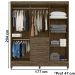 Guarda Roupa Casal 6 Portas Com Espelho 8963 Castanho Wood Moval