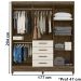 Guarda Roupa Casal 6 Portas Com Espelho 8963 Castanho Wood Off White Moval