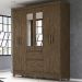 Guarda Roupa Casal 6 Portas Com Espelho 8993 Castanho Wood Moval