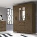 Guarda Roupa Casal 6 Portas Com Espelho 8993 Castanho Wood Moval