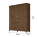 Guarda Roupa Casal 6 portas 1 gaveta Portugal - Castanho Wood
