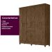 Guarda Roupa Casal 6 portas 1 gaveta Portugal - Castanho Wood