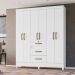 Guarda Roupa Casal 6 portas 3 gavetas Branco Itatiba - Moval