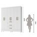 Guarda Roupa Casal 6 portas 3 gavetas Branco Itatiba - Moval