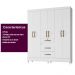 Guarda Roupa Casal 6 portas 3 gavetas Branco Itatiba - Moval