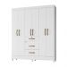 Guarda Roupa Casal 6 portas 3 gavetas Branco Itatiba - Moval