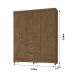 Guarda Roupa Casal 6 portas 3 gavetas Castanho Wood Itatiba - Moval