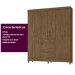 Guarda Roupa Casal 6 portas 3 gavetas Castanho Wood Itatiba - Moval