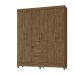 Guarda Roupa Casal 6 portas 3 gavetas Castanho Wood Itatiba - Moval