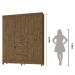 Guarda Roupa Casal 6 portas 3 gavetas Itatiba - Castanho Wood