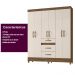 Guarda Roupa Casal 6 portas 3 gavetas Itatiba - Castanho Wood / Baunilha