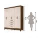 Guarda Roupa Casal 6 portas com 4 gavetas New Avaí - Castanho Wood / Baunilha