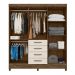 Guarda Roupa Casal 6 portas com 4 gavetas New Avaí - Castanho Wood / Baunilha