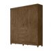 Guarda Roupa Casal 6 portas com 4 gavetas New Avaí - Castanho Wood