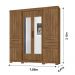 Guarda Roupa Casal 6 portas com 4 gavetas e espelho Aracaju - Naturale