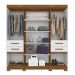 Guarda Roupa Casal 6 portas com 4 gavetas e espelho Aracaju - Naturale / Branco