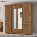 Guarda Roupa Casal 6 portas com 4 gavetas e espelho Naturale Aracaju - Moval
