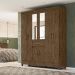 Guarda Roupa Casal 6 portas com espelho 1 gaveta Portugal - Castanho Wood