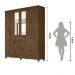 Guarda Roupa Casal 6 portas com espelho 1 gaveta Portugal - Castanho Wood
