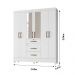 Guarda Roupa Casal 6 portas com espelho 3 gavetas Branco Itatiba - Moval