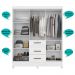 Guarda Roupa Casal 6 portas com espelho 3 gavetas Branco Itatiba - Moval