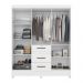 Guarda Roupa Casal 6 portas com espelho 3 gavetas Itatiba - Branco