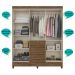 Guarda Roupa Casal 6 portas com espelho 3 gavetas Itatiba - Castanho Wood