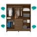 Guarda Roupa Casal 6 portas com espelho 4 gavetas New Avaí - Castanho Wood