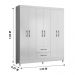 Guarda Roupa Casal 6 portas e 2 gavetas Branco Panamá - Moval