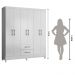 Guarda Roupa Casal 6 portas e 2 gavetas Branco Panamá - Moval