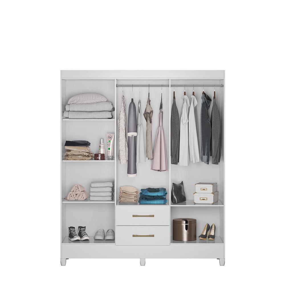 Guarda Roupa Casal 6 portas e 2 gavetas Panamá - Branco