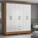 Guarda Roupa Casal 6 portas e 2 gavetas Panamá - Naturale / Branco