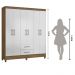 Guarda Roupa Casal 6 portas e 2 gavetas Panamá - Naturale / Branco