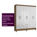 Guarda Roupa Casal 6 portas e 2 gavetas Panamá - Naturale / Branco