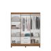 Guarda Roupa Casal 6 portas e 2 gavetas Panamá - Naturale / Branco