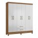 Guarda Roupa Casal 6 portas e 2 gavetas Panamá - Naturale / Branco