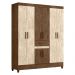 Guarda Roupa Casal 6P 165 cm Portugal Castanho Wood Avela Wood Moval 