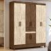 Guarda Roupa Casal 6P 165 cm Portugal Castanho Wood Avela Wood Moval 