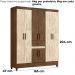 Guarda Roupa Casal 6P 165 cm Portugal Castanho Wood Avela Wood Moval 